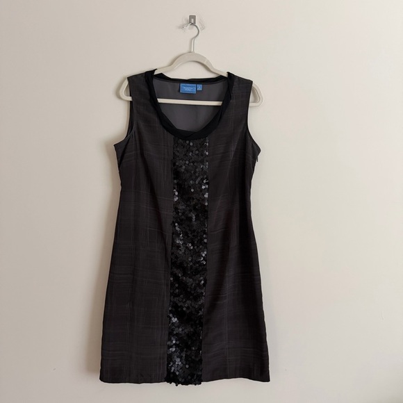 Simply Vera Vera Wang Sleeveless Black Sequined Dress Women’s Size 16 - Picture 1 of 8